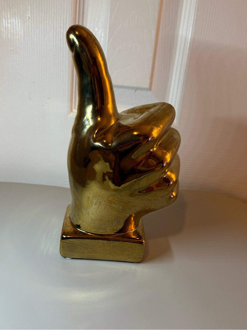 Gold Thumbs Up Hand Sculpture Modern Decorative Statue